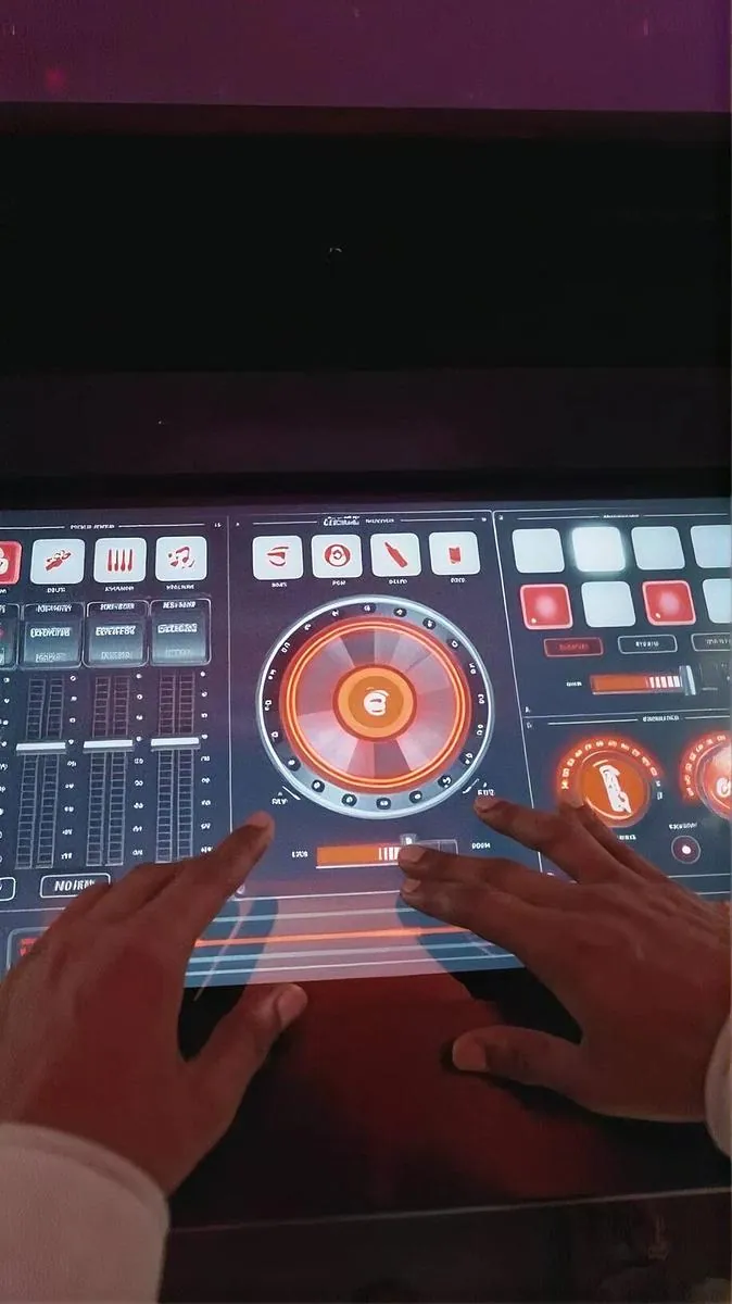 Visitor interacting with the remix console