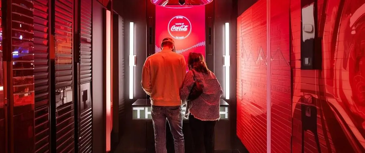 Visitors exploring the World of Coca-Cola installation