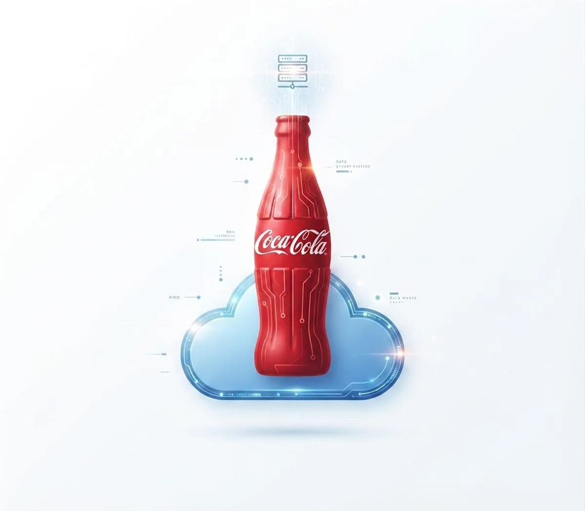 Coca-Cola bottle on a cloud illustration